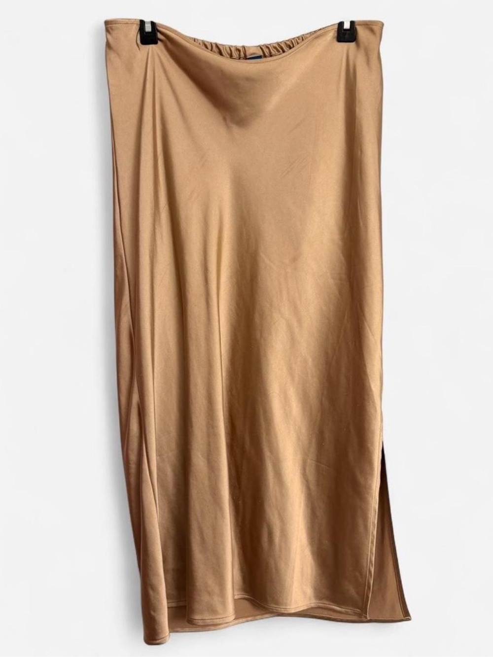 Gold Old Navy Satin-Look Midi Skirt